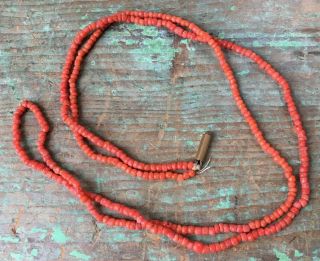 Antique Victorian Coral Beads,  Long Necklace,  For Repair,  Restringing.