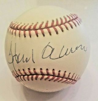 Henry Hank Aaron And Al Downing Dual Signed Auto Mlb Baseball Gtsm Holo &