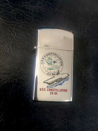 Uss Constellation Cv 64 Zippo Lighter Slim Vintage Sparks Military Naval