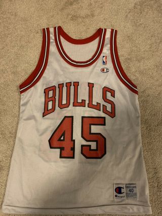 Vintage Michael Jordan 45 Chicago Bulls Champion Jersey Size 40