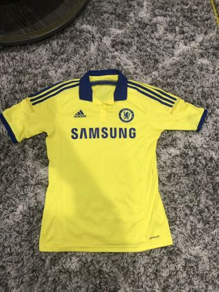 Men’s Adidas Chelsea Fc Soccer Jersey Medium Yellow Futbol England Samsung