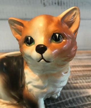 Vintage Napco Ceramic Made In Japan Hand Painted Kitty Kitten Cat Planter 2
