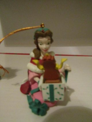 Vintage Disney Beauty and the Beast Christmas Ornaments Set of 2 3