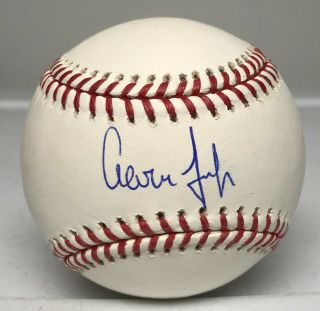 Aaron Judge Single Signed Baseball Autographed Auto Beckett Bas Yankees