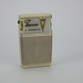 Vintage 1961 Zephyr Model Zr - 620 Transistor Radio Box & Case Japan