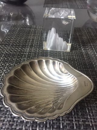 Vintage Solid Silver Shell Shaped Butter Dish - 61 Gr - Chester 1915