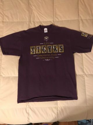 Rare Vintage Lsu Tigers Louisiana State University T Shirt Large By Jerzees