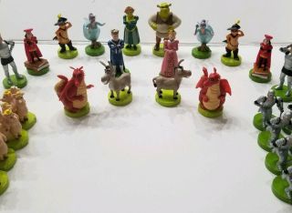2004 Vintage Shrek 1 & 2 Chess Set Complete Disney Dreamworks Fiona Puss N Boots