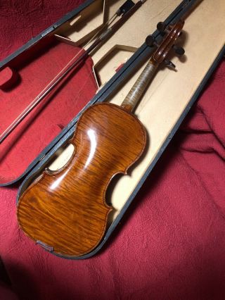 Antique 4/4 German Violin WILHELM DUERER Fecit Amati 1904 & Bow As Found 3