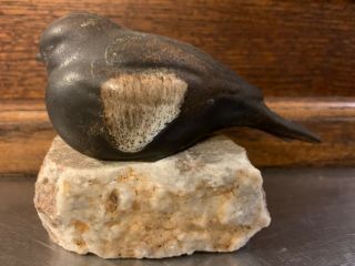 Vintage Maigon Daga Signed Studio Art Pottery Robin Bird On Stone Mid Century