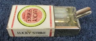 Vintage 1960s Lucky Strike Pocket Ashtray Cigarette Tin Folding Holder Lighter