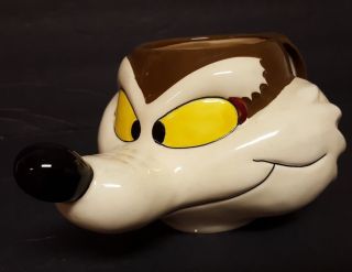 Rare 1989 Vintage Looney Tunes Wile E.  Coyote Road Runner Ceramic Coffee Mug Cup