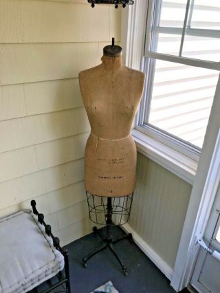 Vintage Wolfe Mannequin Dress Form1950s Hand Made Size 12 With Cage