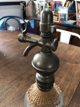 Antique Victorian Seltzer Siphon Vintage Soda Fountain Glass Dispenser 3