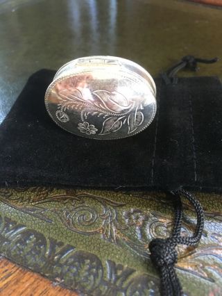 Solid Silver Vintage Pill Box