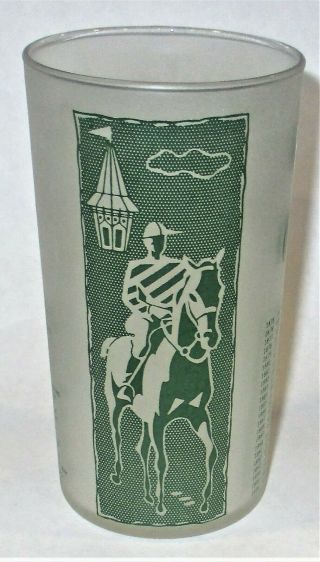 Vintage Kentucky Derby " Bar " Glass - Similar To 1959,  But Is A 1962 - Creative