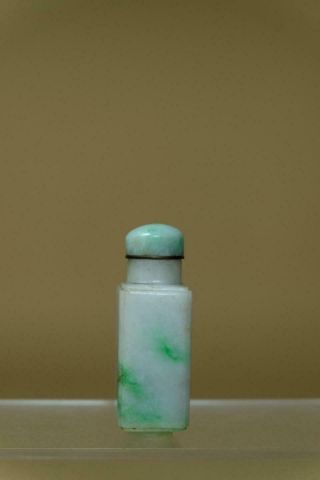 Antique Chinese Jade Jadeite Snuff Bottle And Top,  Sanskrit Signed. 3