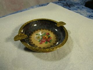 Unique,  Antique [ Brass Ashtray With Glass Liner,  Cloth Base ] Quality Item