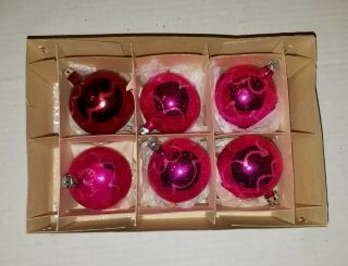 Vtg Box - 6 Santa Land Hand Blown Glass Christmas Tree Ornaments - Product of Poland 2