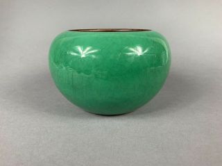 19th Century Chinese Apple Green Monochrome Crackle Bowl/water - Pot