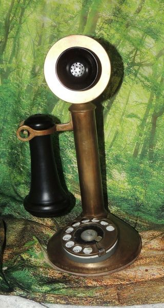Rare Antique Western Electric Brass Candlestick Telephone Patient 1910/as Is