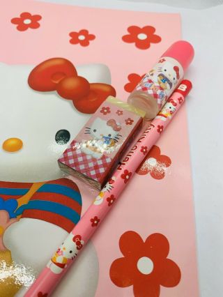 Vintage Hello Kitty Sanrio Stationery Kit Pencil Eraser 1998 2