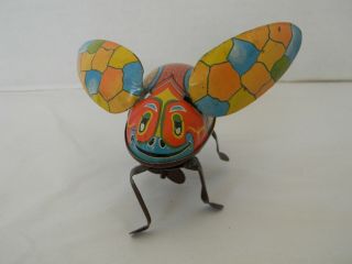 Vintage 1950s Japan Line Mar Tin Wind - Up Toy Lady Bug/beetle Bug