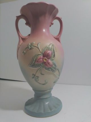 Vintage Hull Pottery Large Vase Wild Flower W/ Handles W17 - 12 1/2 " Great Cond