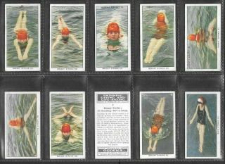 Ogdens 1931 (swimming) Full 50 Card Set  Swimming,  Diving & Life - Saving
