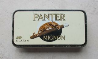 Vintage Cigars Tin Box Nl Panter Mignon Advertising Tobacco Holland 70s 3