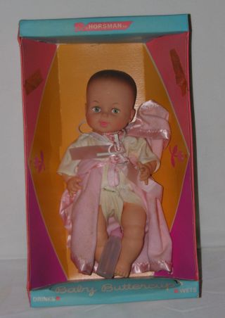 Vintage 1967 Horsman Baby Buttercup Doll Orig Clothes & Pink Wrap 13 "