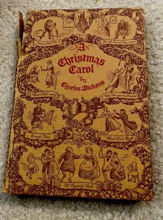 Vintage A Christmas Carol By Charles Dickens 1925,  Hc Private,  Ball Brothers
