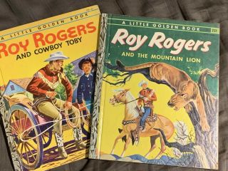 Two Roy Rogers Little Golden Books: Cowboy Toby; Mountain Lion 1954/1955