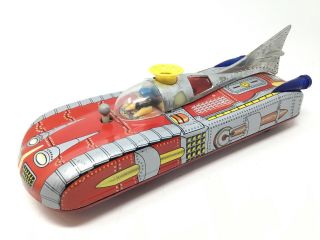 Vintage Toy Tin Space Car Bump And Go 13 " Long