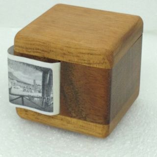 Vintage Wood Usps Stamp Roll Dispenser Box Holder