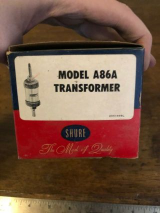 Vintage Shure A86a Microphone Coupling Transformer