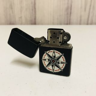 Vintage 1998 Zippo Lighter Marlboro North South Compass Black Matte