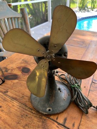 Vintage / Antique Ge 10 " Brass Blade,  Brass Bell Fan Repair/parts/restoration