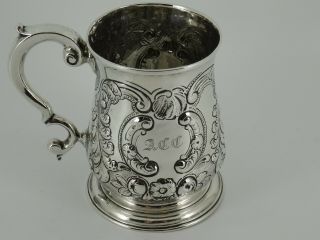 Georgian George Ii Solid Sterling Silver Christening Mug Tankard London 1735