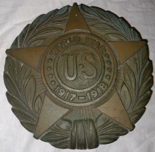 Antique Vintage World War 1 Veteran Bronze Plaque Grave Marker 1917 - 1918