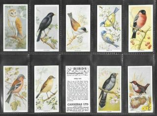 Carreras 1939 (birds) Full 50 Card Set  Birds Of The Countryside