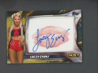 2019 Topps Wwe Nxt Wrestling Lacey Evans Signed Auto Kiss Card 4/10