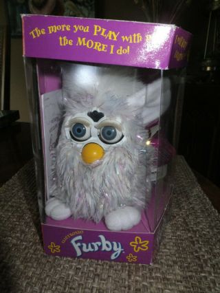 Vintage 1999 Furby Tiger Electronics Gray & Pink Sparkly Hair,  W/ Tags 70 - 800