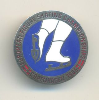 Official European Figure Skating Championship 1986 Pin Badge Copenhagen
