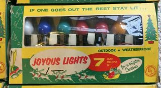 6 Packages Of Vintage Outdoor Christmas Lights,  Joyous Lights String Of 7