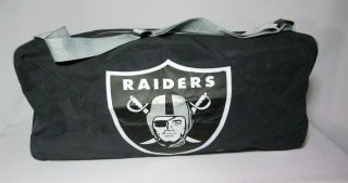 Oakland Raiders Vintage Vinyl Duffel Bag Black Travel Gym Light - Weight Strap