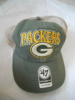 Green Bay Packers Trucker Hat Mesh Adjustable Up