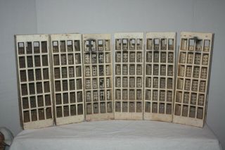 6 Vintage Ceramic Heater Radiant Brick Inserts Approx.  8 " X 2.  5 " X 1.  5 " Grates