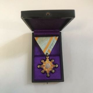 Vintage 1939 Japanese Wwii Silver Medal Order Of The Sacred Treasure Sterling