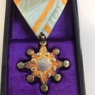 Vintage 1939 Japanese WWII Silver Medal Order Of The Sacred Treasure Sterling 2
